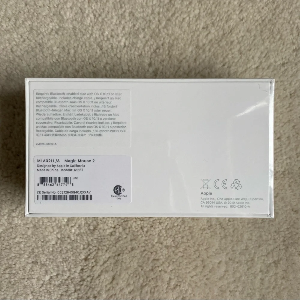 Apple Magic Mouse White Wireless Bluetooth Multi-Touch Mouse New in Box